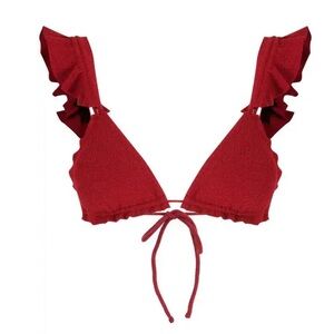 Clube Bossa Red laven ruffle Bikini Top